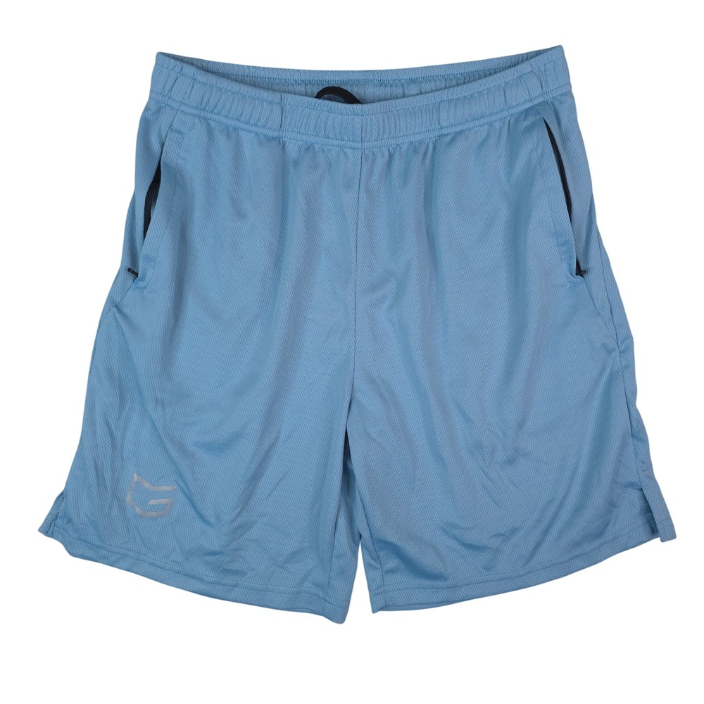 G Gradual Athletic Shorts‎ Mens L Blue Zipper Pockets Mesh Training Activewear